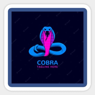 Cobra tagline here logo design of T-shirt Sticker